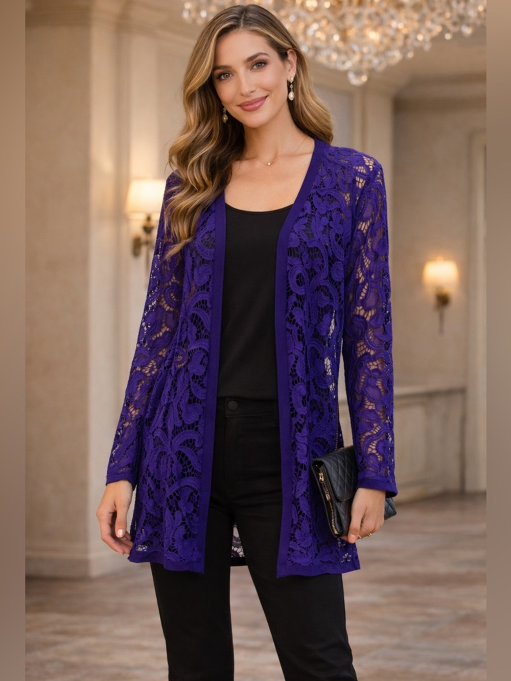 Chicos Duster Jacket Womens Size 0 Mysterious Blue